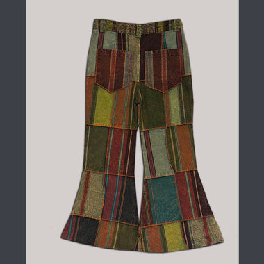 Cotton Patchwork Outer Stitching Levi style bell bottoms - The Elevated Hippie