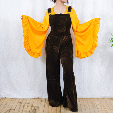Velvet Flowy Wide Leg Boho Jumpsuit - The Elevated Hippie
