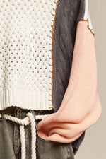 Multi Fabric Color Block Sweater - The Elevated Hippie