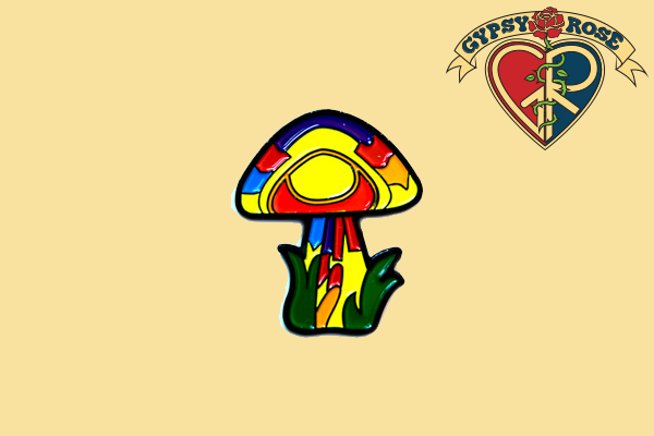 Multi Colored Mushroom Pin boho clothing, festival outfit, hippie style apparel | Elevated Hippie