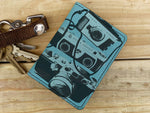 Cameras- Leather Spectrum Vert Cardholder Wallet - The Elevated Hippie