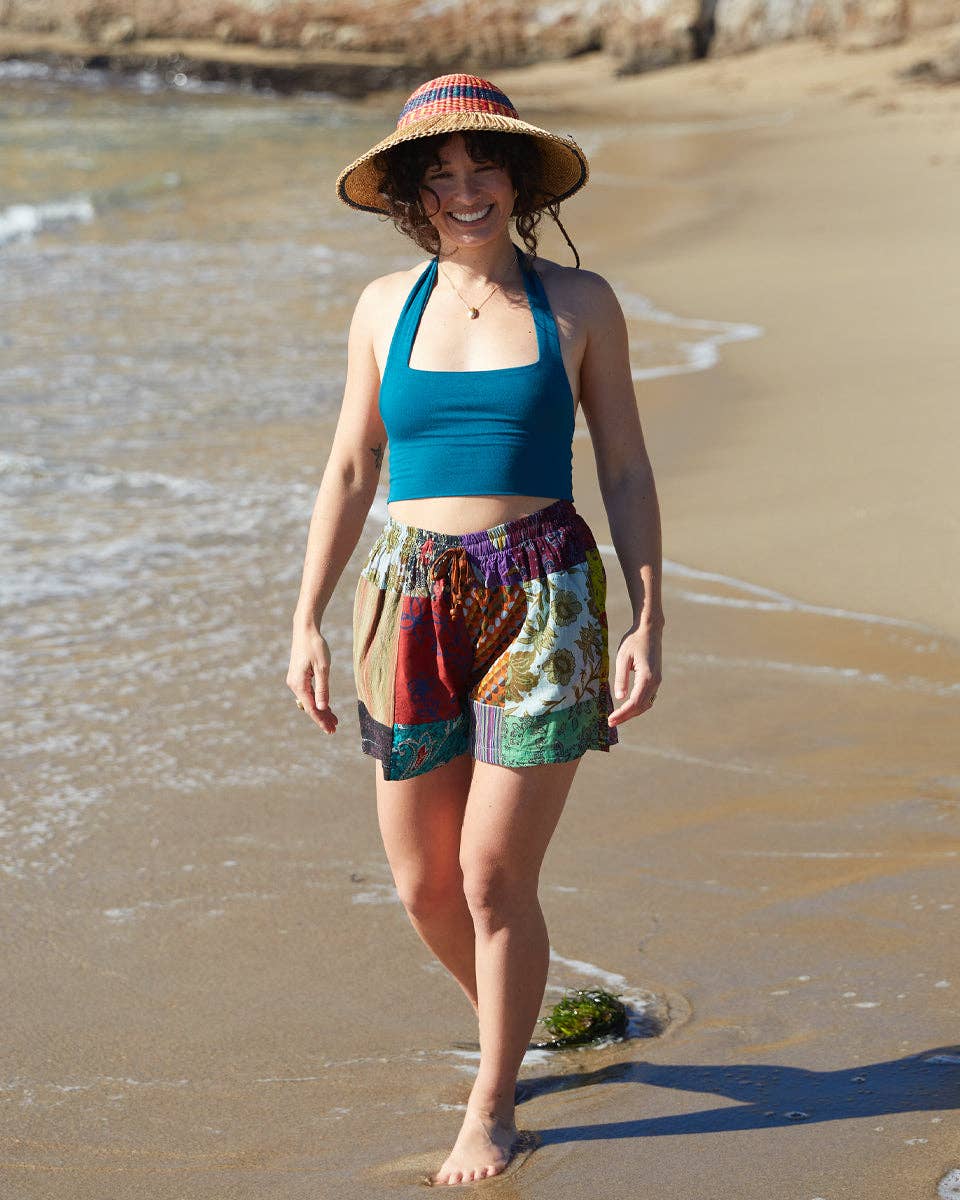 Patchwork Shorts boho clothing, festival outfit, hippie style apparel | Elevated Hippie