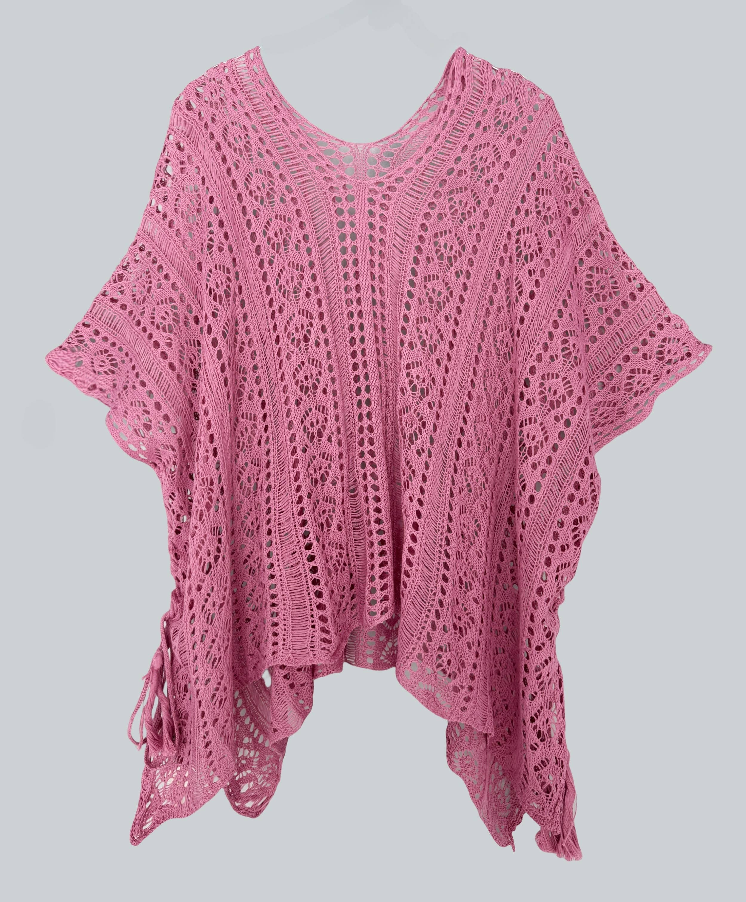 Tassel Detailed Crochet Tunic Cover Up – Boho Beach Kaftan boho clothing, festival outfit, hippie style apparel | Elevated Hippie
