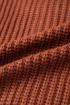 Cinnamon Short Sleeve Zip Knit High Neck Sweater