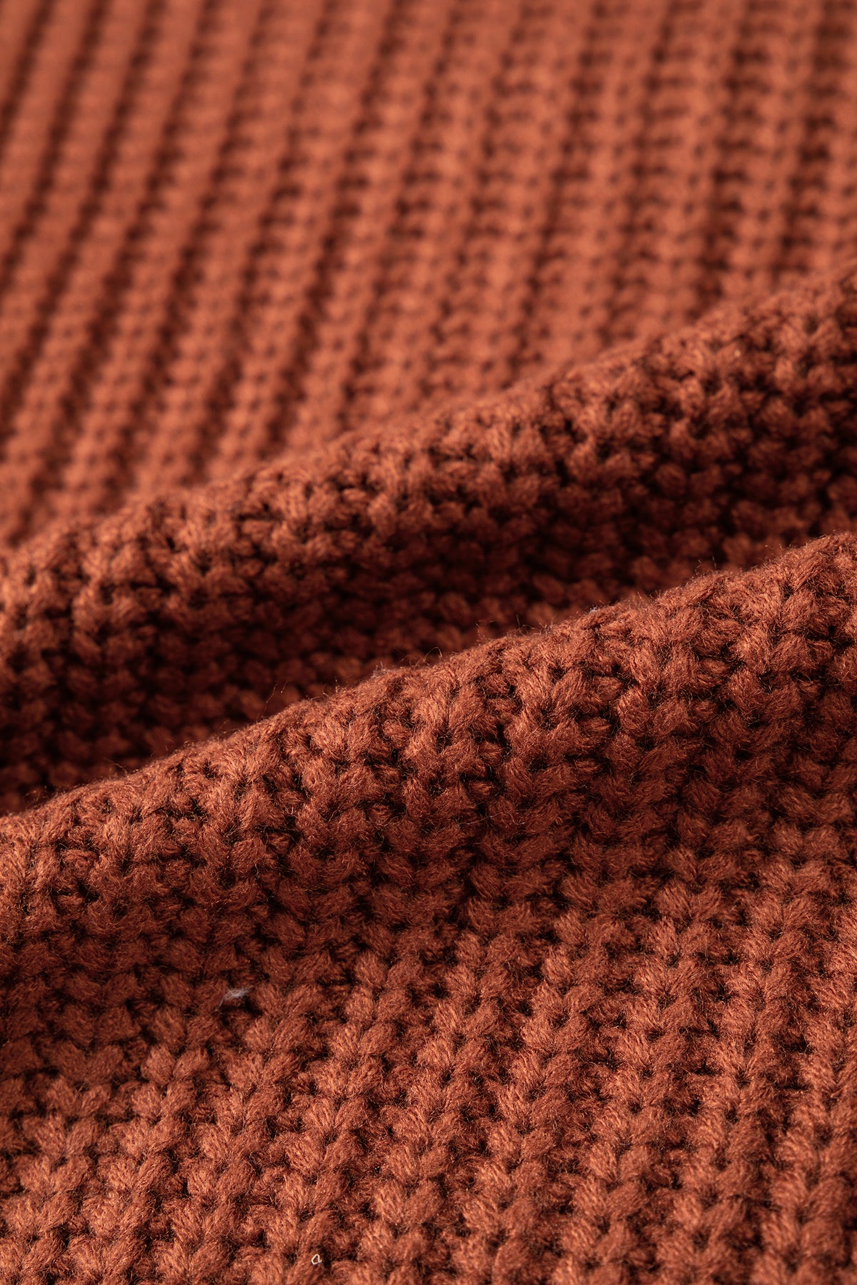 Cinnamon Short Sleeve Zip Knit High Neck Sweater