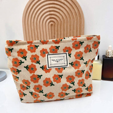 Cosbai - Vintage Floral Print Makeup Bag - The Elevated Hippie