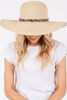 Evil Eye and Multi Design Band Wide Brim Straw Hat boho clothing, festival outfit, hippie style apparel | Elevated Hippie