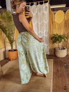 Flowy Hippie Tie Dye Pants Earthy + Colorful Baggy Yoga Pant boho clothing, festival outfit, hippie style apparel | Elevated Hippie