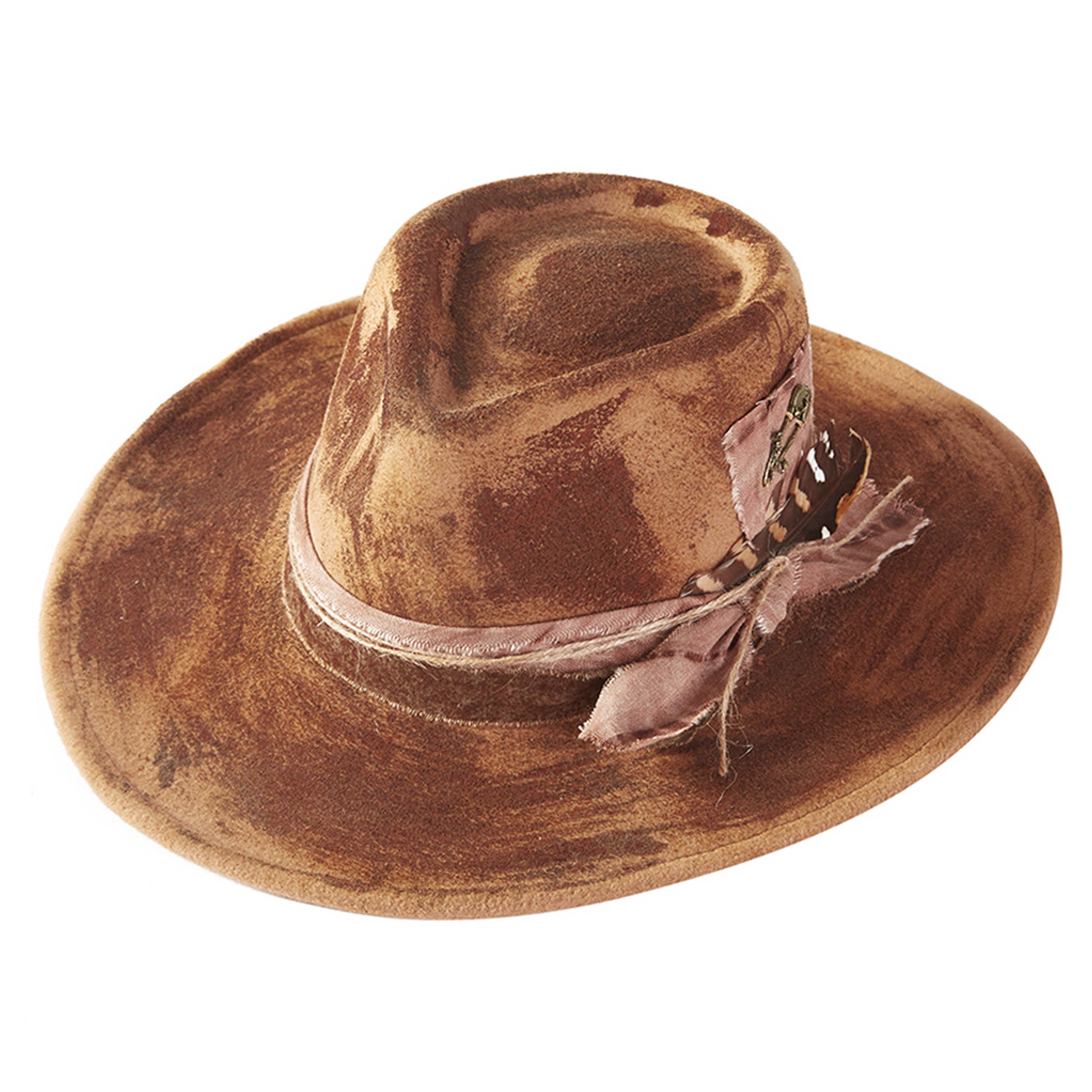 Rustic Cowgirl Feather and Band Fedora Hat boho clothing, festival outfit, hippie style apparel | Elevated Hippie