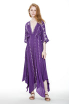 Short Sleeve Embroidery Handkerchief Maxi Dress - The Elevated Hippie