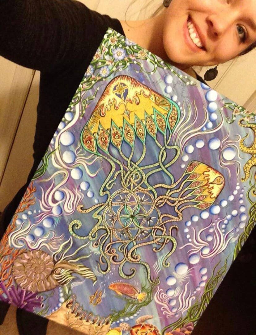 Tapestry / Hidden Stealy / Jellyfish Art / Steal Your Face Art / Festival Tapestry - The Elevated Hippie