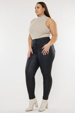 EXTENDED  High Rise Coated Ankle Skinny Jeans- Kan Can USA - The Elevated Hippie
