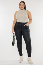 EXTENDED  High Rise Coated Ankle Skinny Jeans- Kan Can USA - The Elevated Hippie