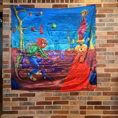 Bicyle Day Tapestry Art By Poskeone For Enlighten Clothing Co. - The Elevated Hippie