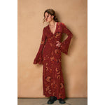 Harvest Mirage Ruffled Bell Sleeve Maxi Dress - The Elevated Hippie