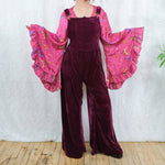 Velvet Flowy Wide Leg Boho Jumpsuit - The Elevated Hippie