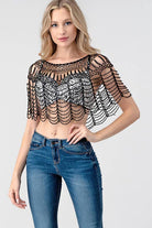 Sexy Metallic Beaded Shawl Crochet Poncho boho clothing, festival outfit, hippie style apparel | Elevated Hippie
