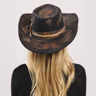 Distressed Fabric Band Feather Cowgirl Fedora Hat boho clothing, festival outfit, hippie style apparel | Elevated Hippie