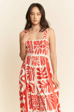 RETRO GEO FLORAL POSITION PRINTED KNIT JUMPSUIT - The Elevated Hippie
