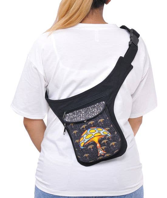 Mushroom Printed Fanny Pack boho clothing, festival outfit, hippie style apparel | Elevated Hippie