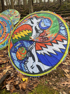 Night And Day Yin Yang UV Reactive / Blacklight Parasol – Hippie Art, Psychedelic Festival Accessory boho clothing, festival outfit, hippie style apparel | Elevated Hippie