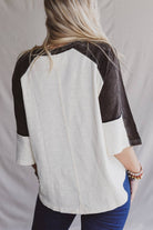 Three Bird Nest - Peaceful Contrast Top - Navy Ivory boho clothing, festival outfit, hippie style apparel | Elevated Hippie