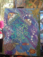 Tapestry / Hidden Stealy / Jellyfish Art / Steal Your Face Art / Festival Tapestry - The Elevated Hippie