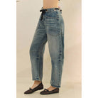 Veveret Horseshoe Jeans with Belt Detail – Relaxed Wide Leg Denim boho clothing, festival outfit, hippie style apparel | Elevated Hippie