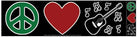Peace, Love, Music Symbols Bumper Sticker boho clothing, festival outfit, hippie style apparel | Elevated Hippie
