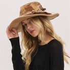 Rustic Cowgirl Feather and Band Fedora Hat boho clothing, festival outfit, hippie style apparel | Elevated Hippie