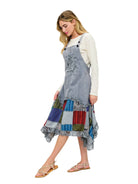 Hippy Boho Print Patch Work Overall Dress boho clothing, festival outfit, hippie style apparel | Elevated Hippie
