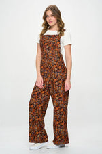 FALL FLORAL PRINT CORDUROY OVERALL - The Elevated Hippie