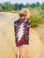 Forever Grateful Pashmina – Handcrafted Festival Fashion, Unique Artwork by Melanie & Justin Chamberlain, Double Ply Viscose Acrylic Scarf - The Elevated Hippie