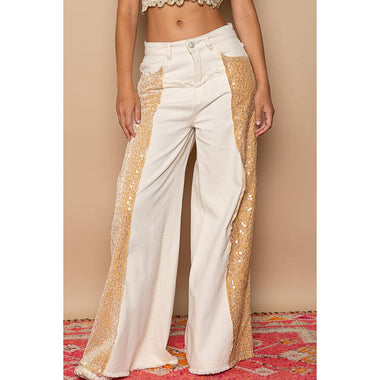 Floral Sequin Patch Pants – Chill Fit, Sparkle Spirit - The Elevated Hippie