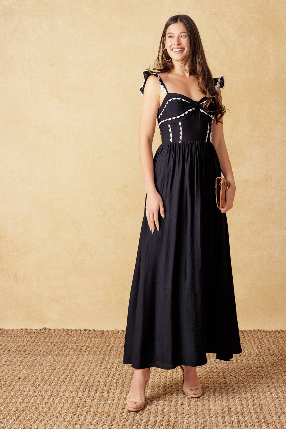 Sweetheart Ric Rac Ruffle Midi Dress - The Elevated Hippie