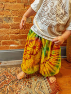 Handmade Kids Tie Dye Festival Pants – Newborn to Youth 14 – Boho Hippie Style - The Elevated Hippie