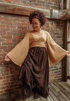 Boho Cinch Ruffle Skirt Organic Cotton Bamboo, Bohemian  - The Elevated Hippie