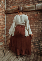 Boho Cinch Ruffle Skirt Organic Cotton Bamboo, Bohemian  - The Elevated Hippie