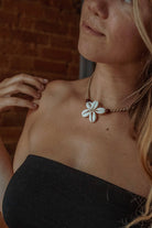 Beachy Boho Shell Flower Necklace, Macrame Coastal Jewelry  - The Elevated Hippie