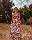 Wyoming Tie Dye Maxi Dress – Hand-Dyed Magic, Two-Way Boho Flow - The Elevated Hippie