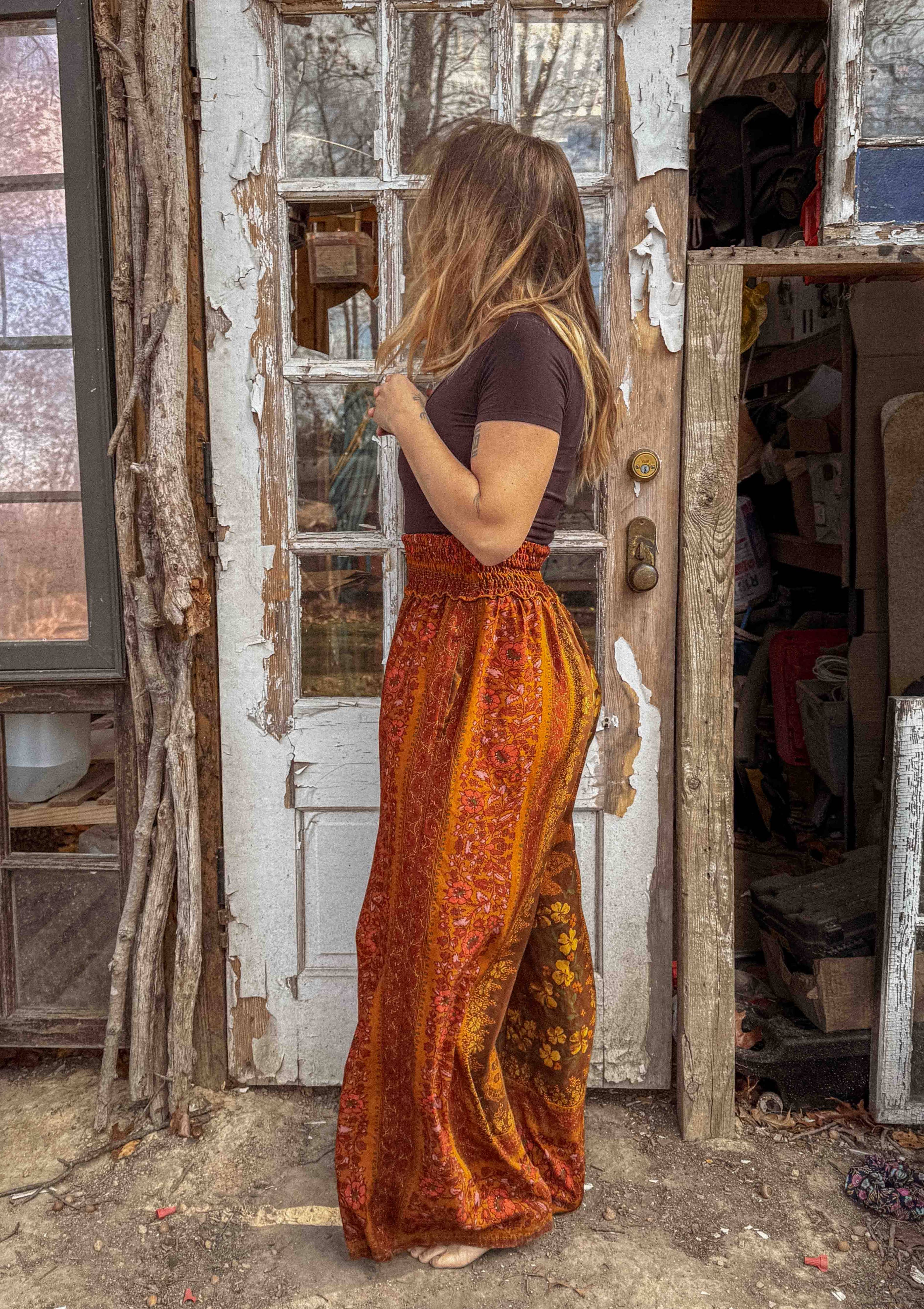 Boho Floral Printed Jumpsuit Pants 2 in 1, Free Spirit Style - The Elevated Hippie