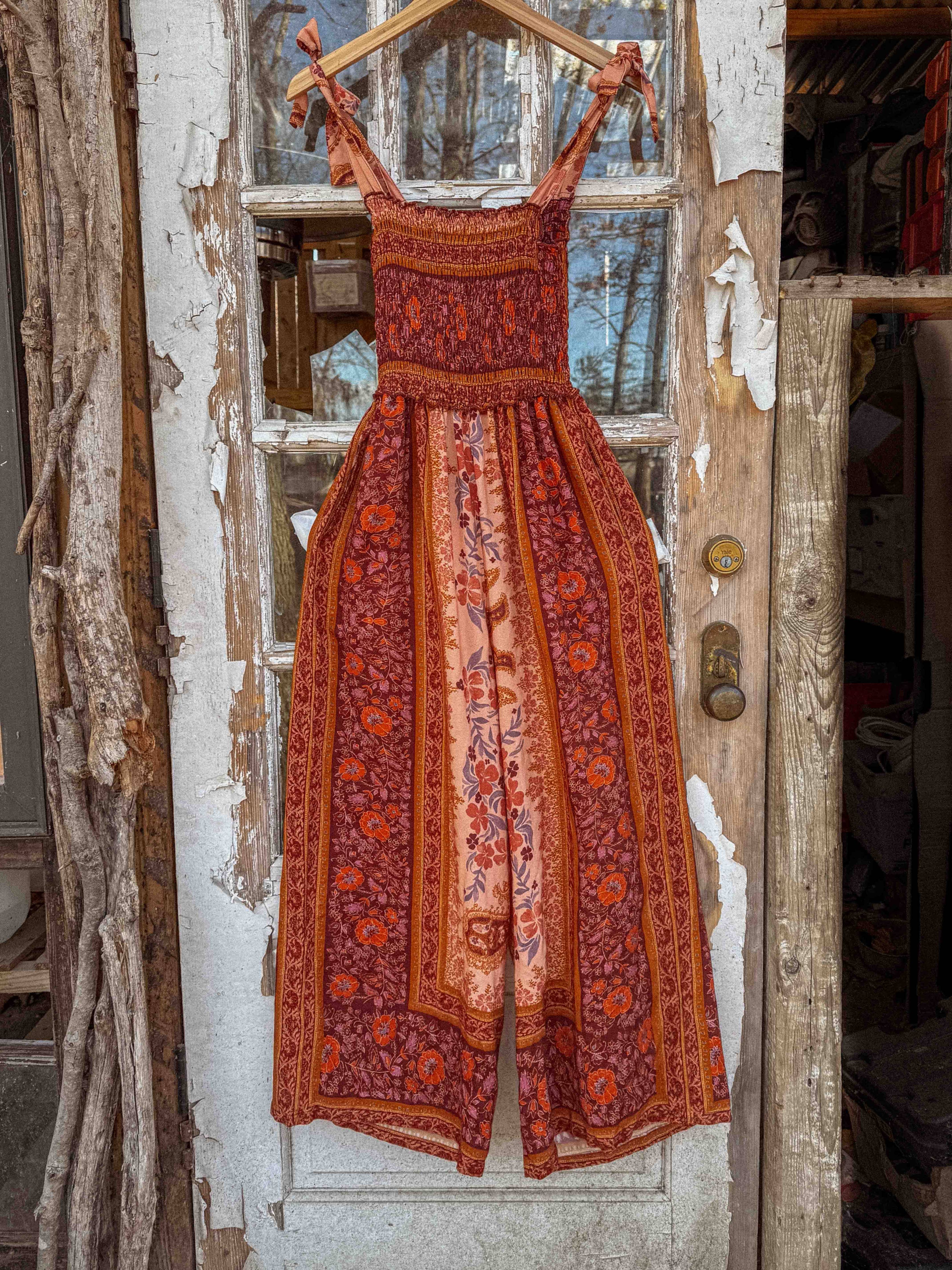 Boho Floral Printed Jumpsuit Pants 2 in 1, Free Spirit Style - The Elevated Hippie