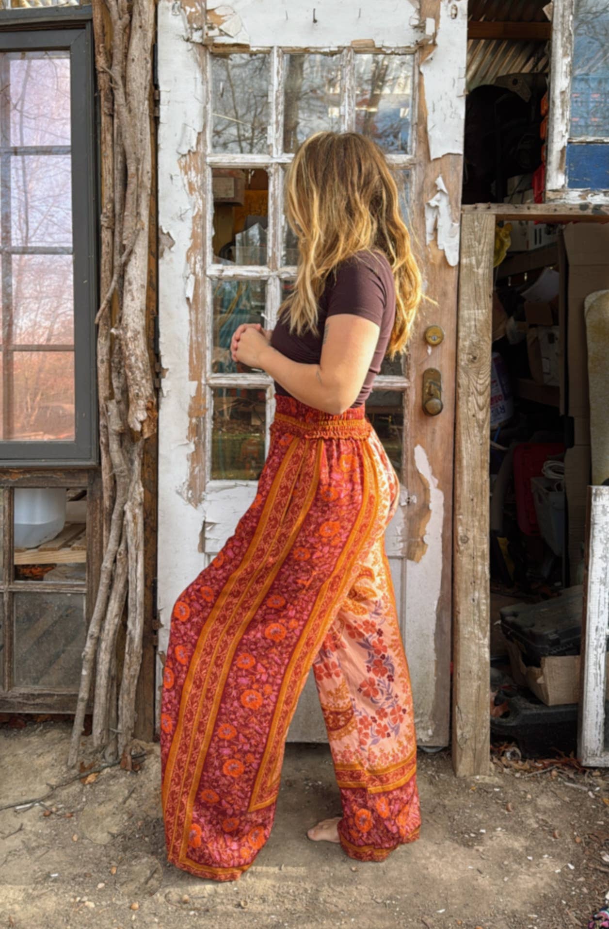 Boho Floral Printed Jumpsuit Pants 2 in 1, Free Spirit Style - The Elevated Hippie