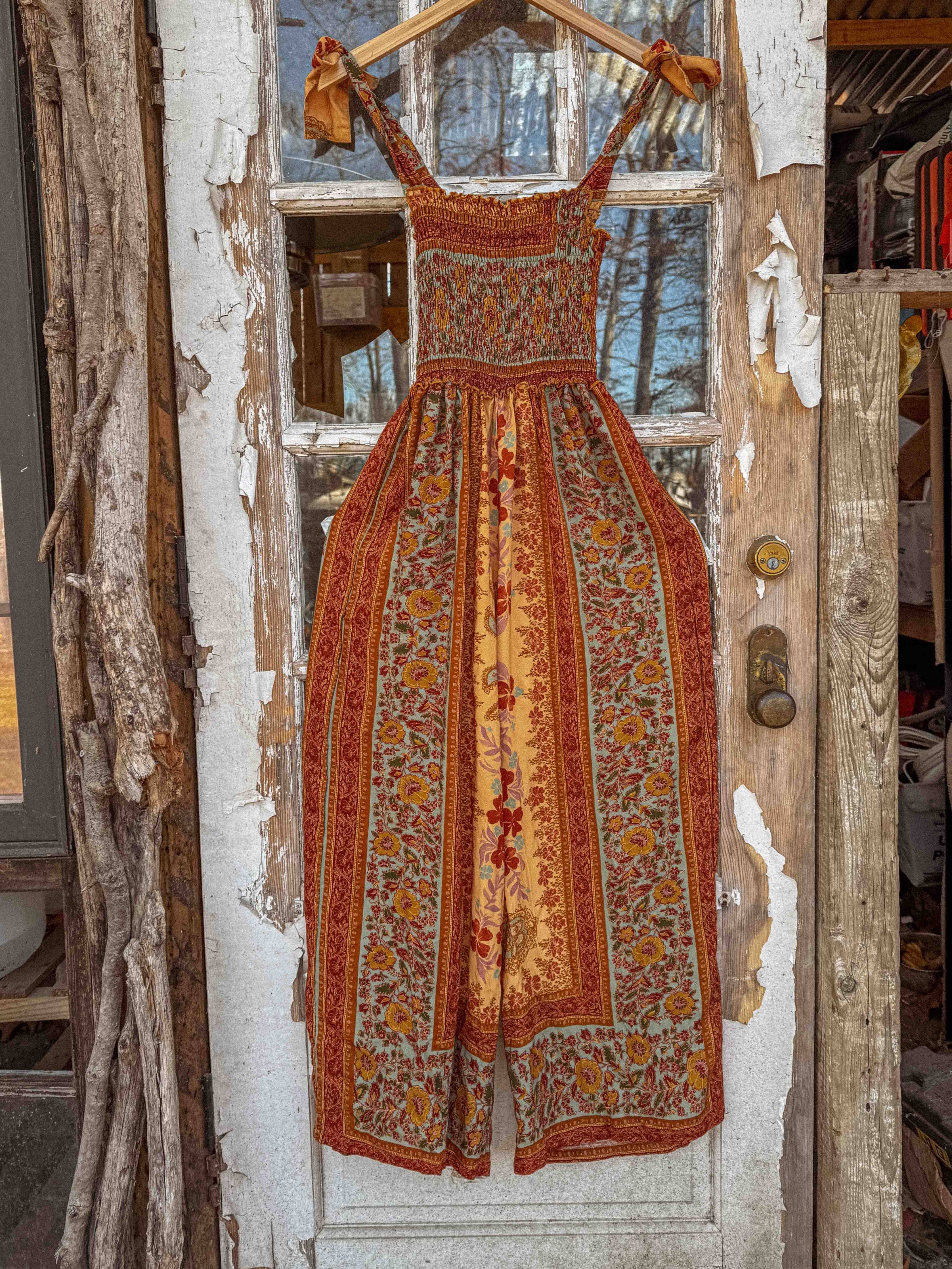 Boho Floral Printed Jumpsuit Pants 2 in 1, Free Spirit Style - The Elevated Hippie