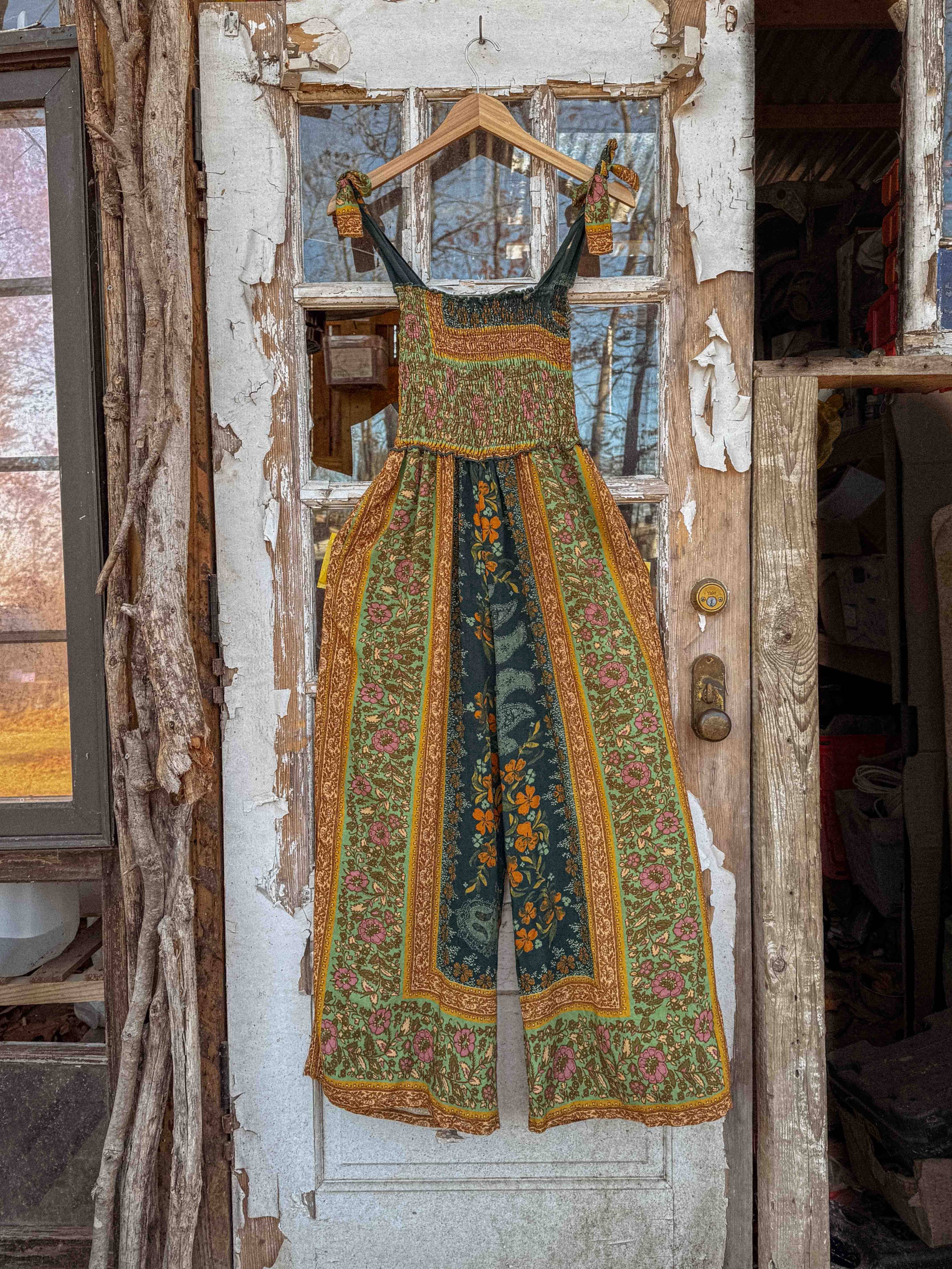 Boho Floral Printed Jumpsuit Pants 2 in 1, Free Spirit Style - The Elevated Hippie