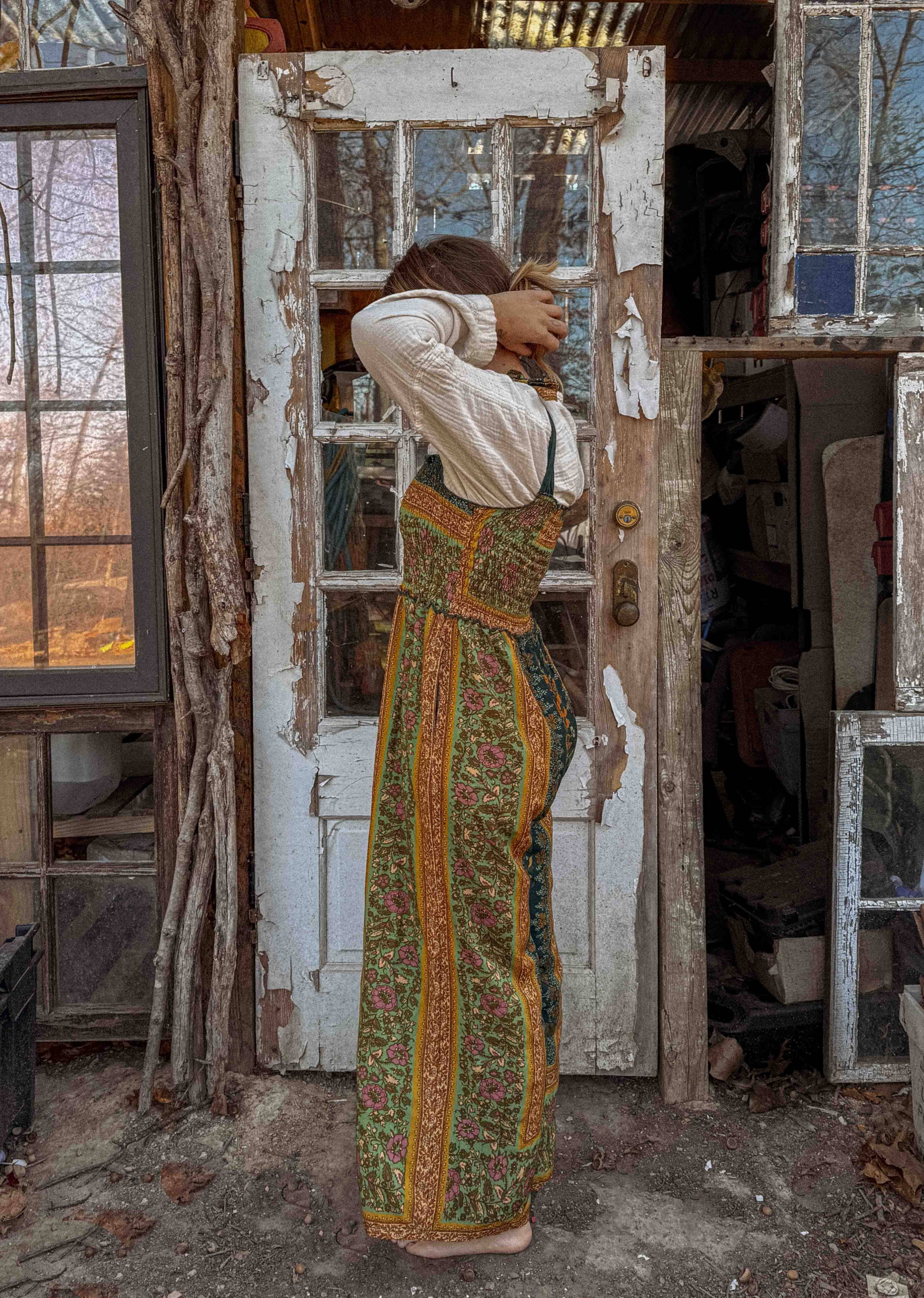 Boho Floral Printed Jumpsuit Pants 2 in 1, Free Spirit Style - The Elevated Hippie