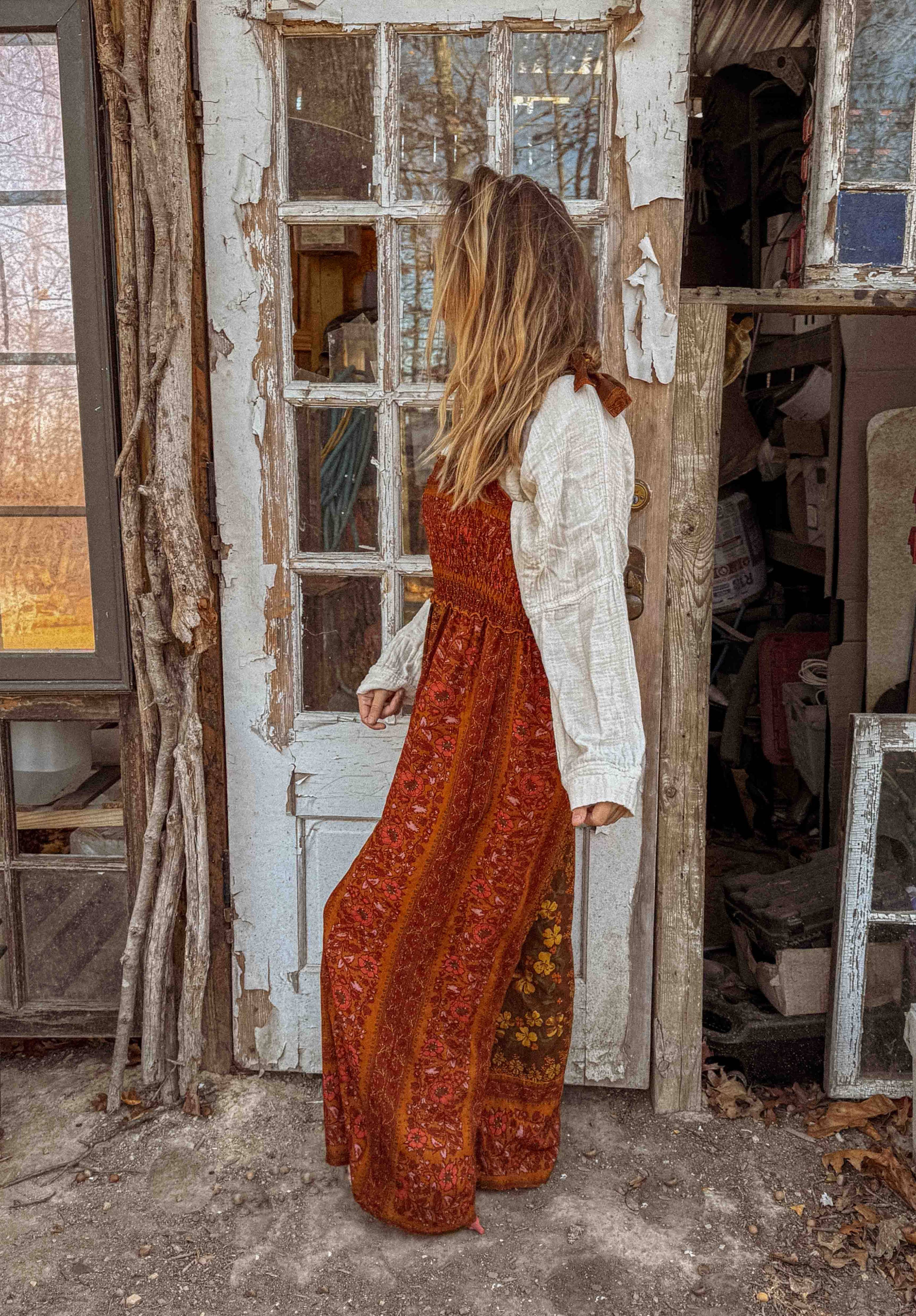 Boho Floral Printed Jumpsuit Pants 2 in 1, Free Spirit Style - The Elevated Hippie