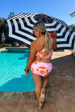Gelato Splash 3-Piece Swim Set – One-Shoulder Swimsuit with Ruffle Skirt Cover-Up - The Elevated Hippie