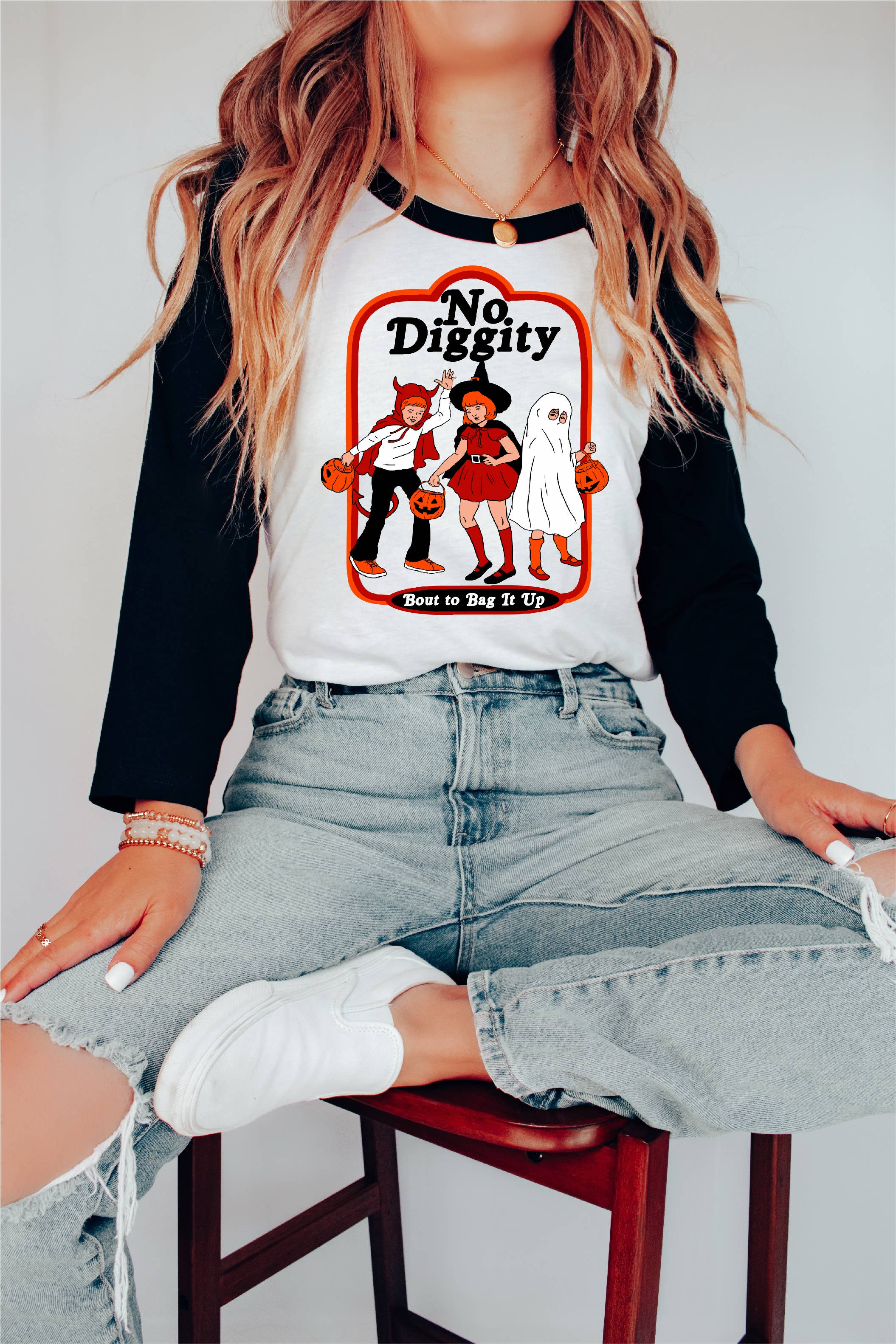 No Diggity Halloween Raglan - The Elevated Hippie