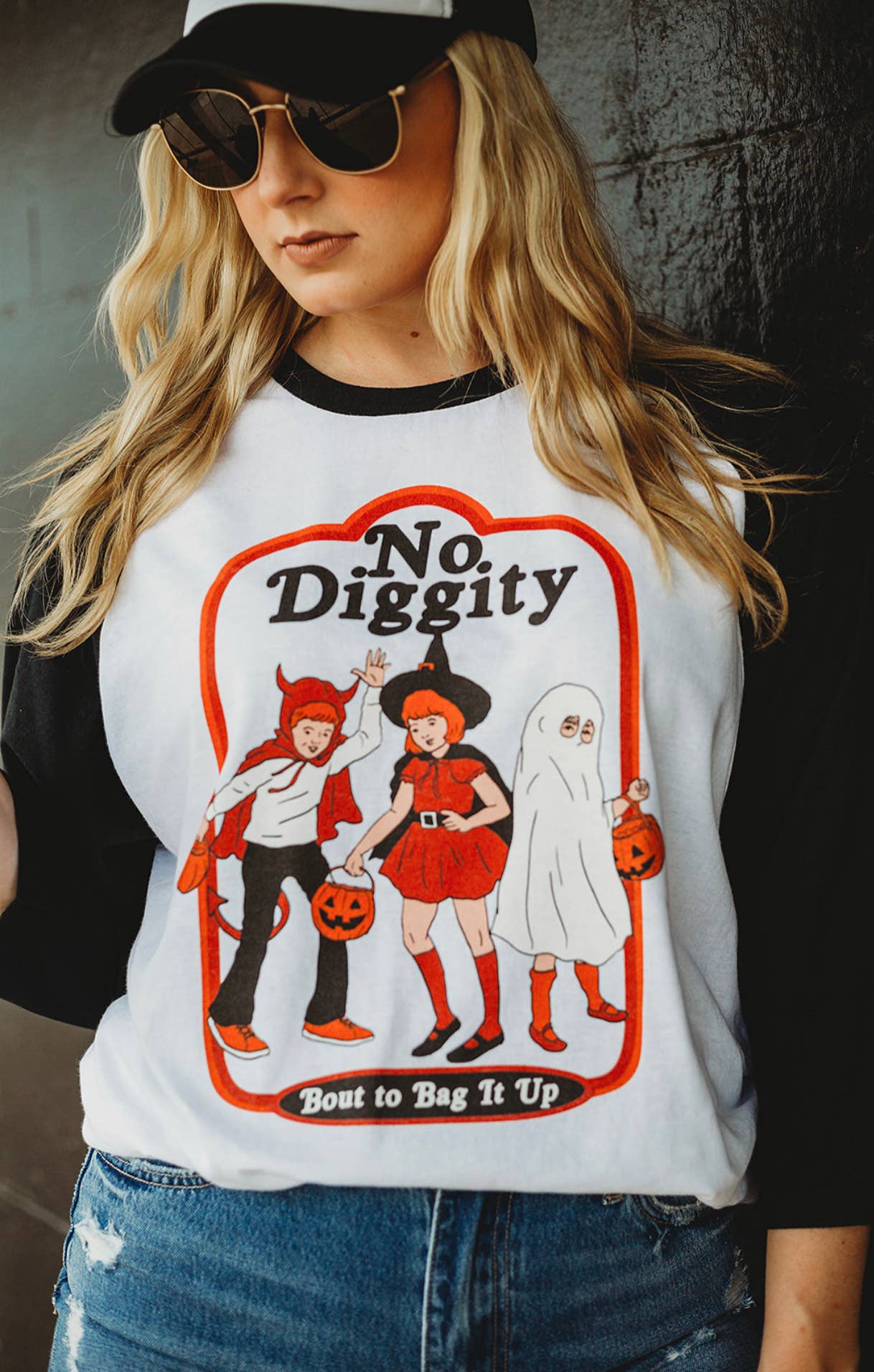 No Diggity Halloween Raglan - The Elevated Hippie